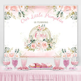 Rosa Funkeln Wenig Kürbis Glücklich 1 Geburtstag Hintergrund